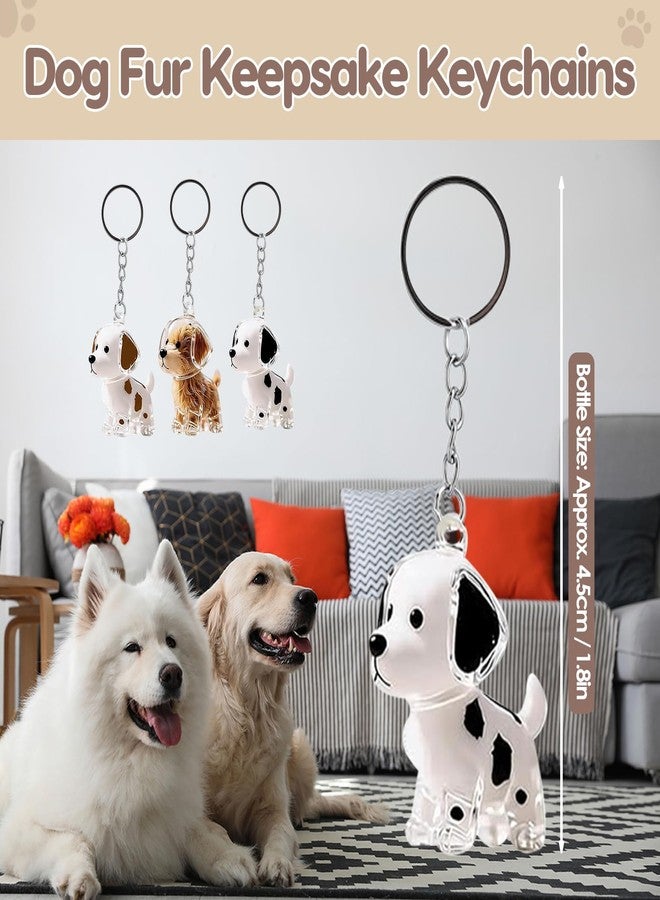 VINGVO 3PCS Pet Hair Memorial Keychain, Dog Fur Storage Bottle with Secure Snap Lid, Transparent Keepsake Charm for Pet Lovers, Portable Pet Hair Collector - Image 5